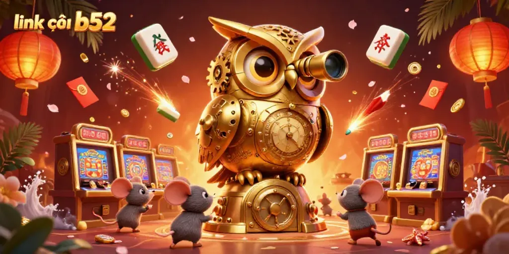 Experience the thrill with link vào b52 as the clockwork owl oversees vibrant casino action.