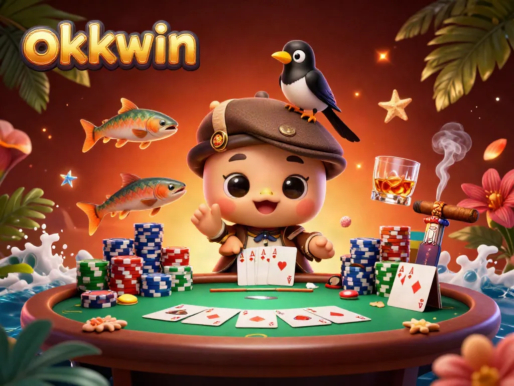 Players enjoy the exciting atmosphere of okkwin with charming characters and poker elements.
