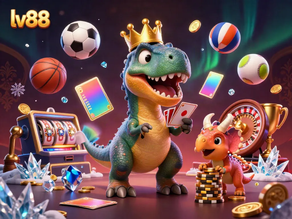 Experience high-stakes fun with lv88 at this dynamic casino scene featuring classic games and friendly characters.