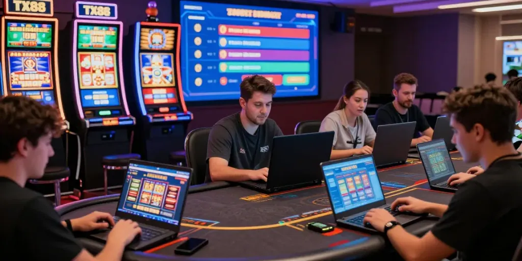 Players enjoying diverse online games at TX88, showcasing the excitement of digital gambling.