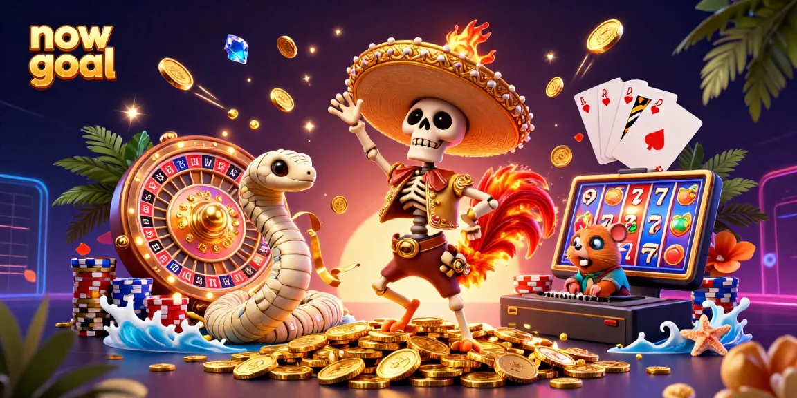 Experience thrilling moments with now goal as skeleton mariachis dance surrounded by exciting casino elements.