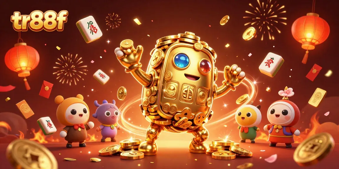 Experience excitement with tr88f’s golden golem amidst dazzling casino elements.
