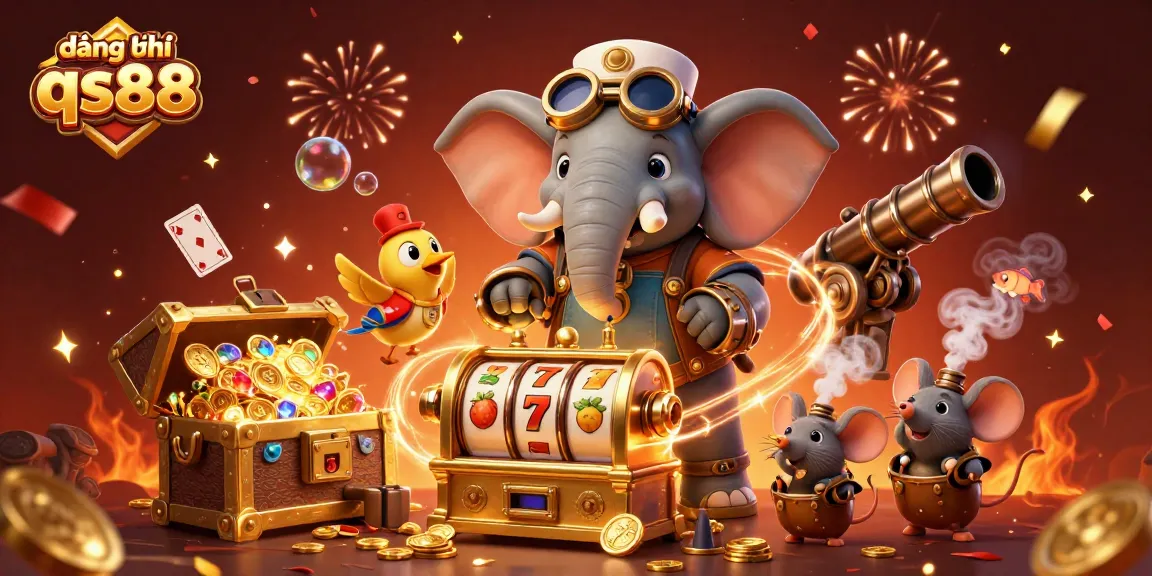 Engage with the vibrant 'đăng ký qs88' at the slot machine, experiencing immersive casino excitement in a colorful setting.